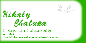 mihaly chalupa business card